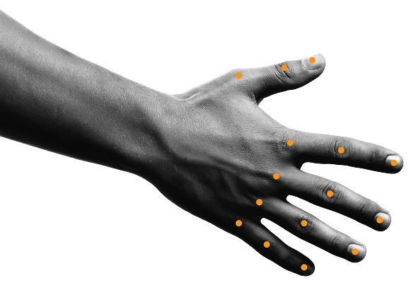hand with markerless markers